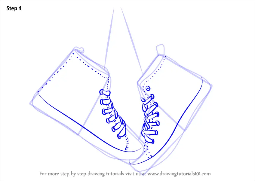 Learn How to Draw Hanging Shoes (Everyday Objects) Step by Step