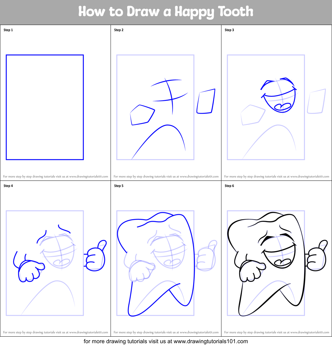 Arriba 99+ Imagen how to draw a tooth step by step El último
