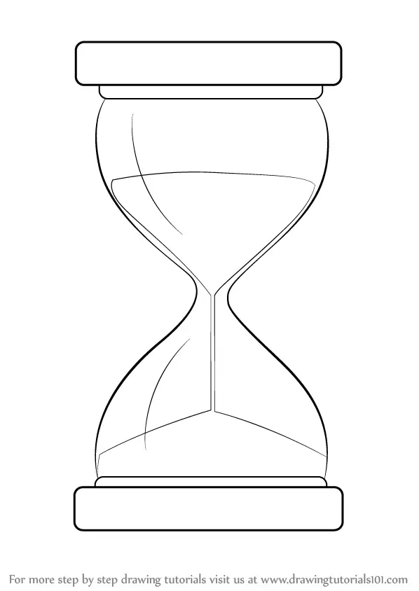 Learn How to Draw an Hourglass (Everyday Objects) Step by Step