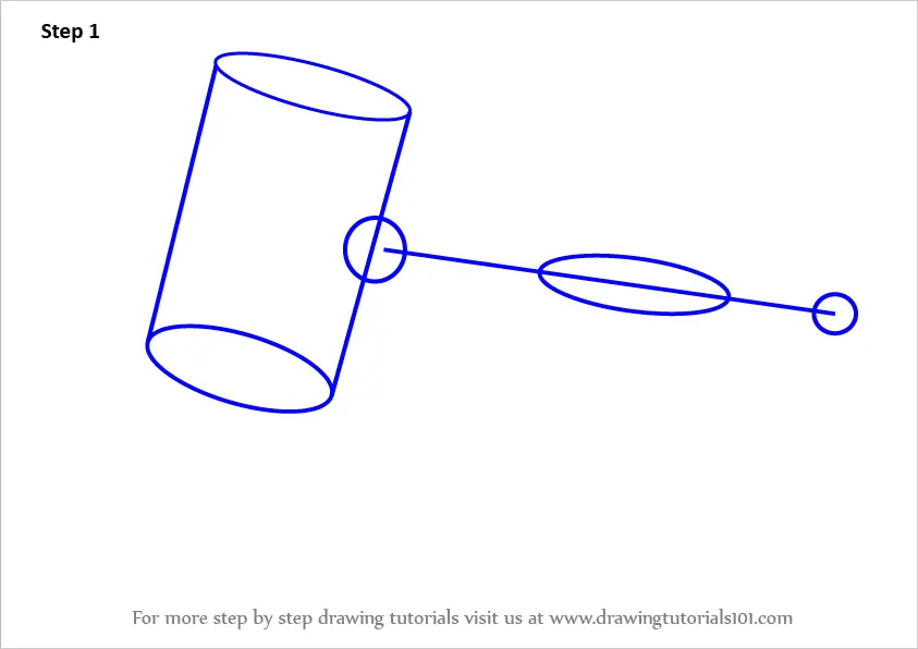 Learn How to Draw Judges Gavel (Everyday Objects) Step by Step