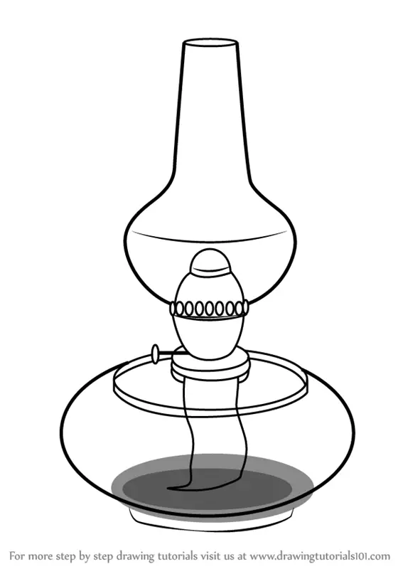 Learn How to Draw Kerosene Lamp (Everyday Objects) Step by Step