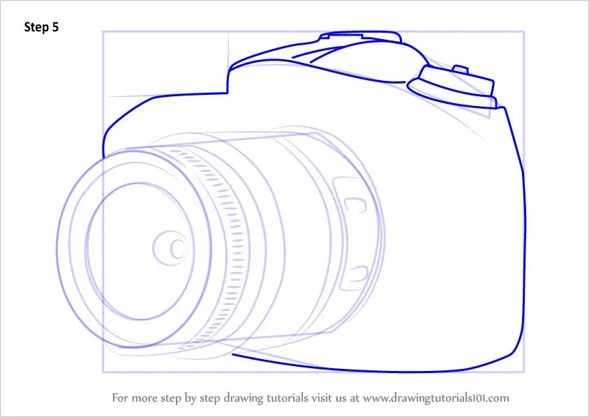 Learn How to Draw Nikon DSLR Camera (Everyday Objects) Step by Step ...