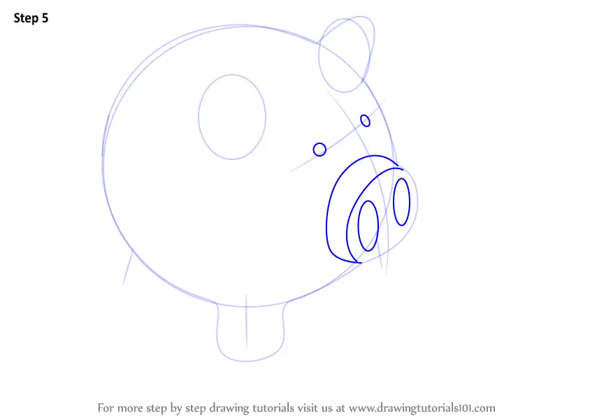 Step by Step How to Draw a Piggy Bank : DrawingTutorials101.com