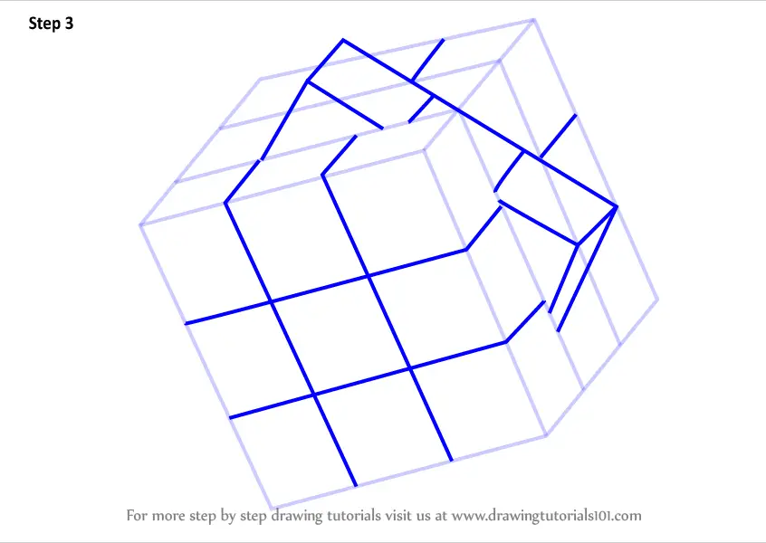 Step by Step How to Draw Rubik's Cube