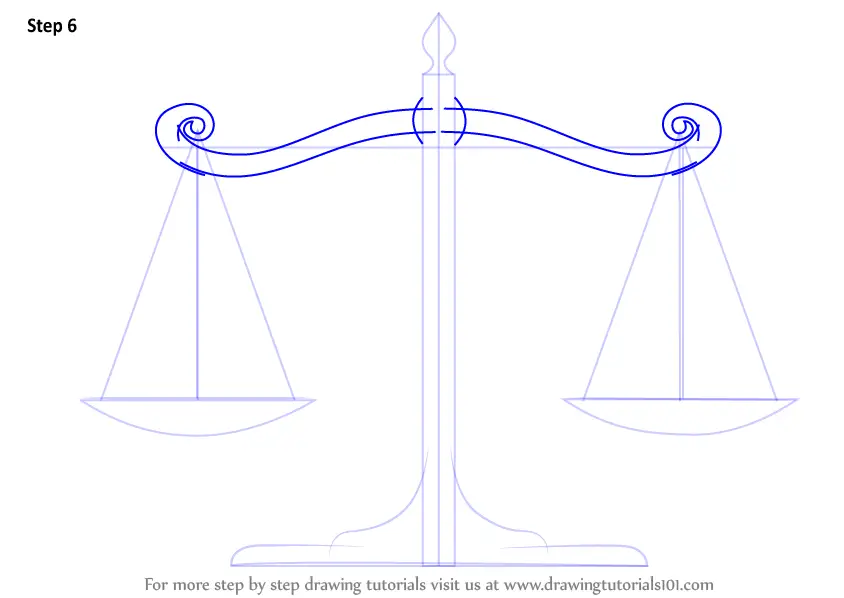 Learn How to Draw Scales of Justice (Everyday Objects) Step by Step