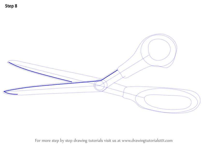 Learn How to Draw a Scissor (Everyday Objects) Step by Step : Drawing