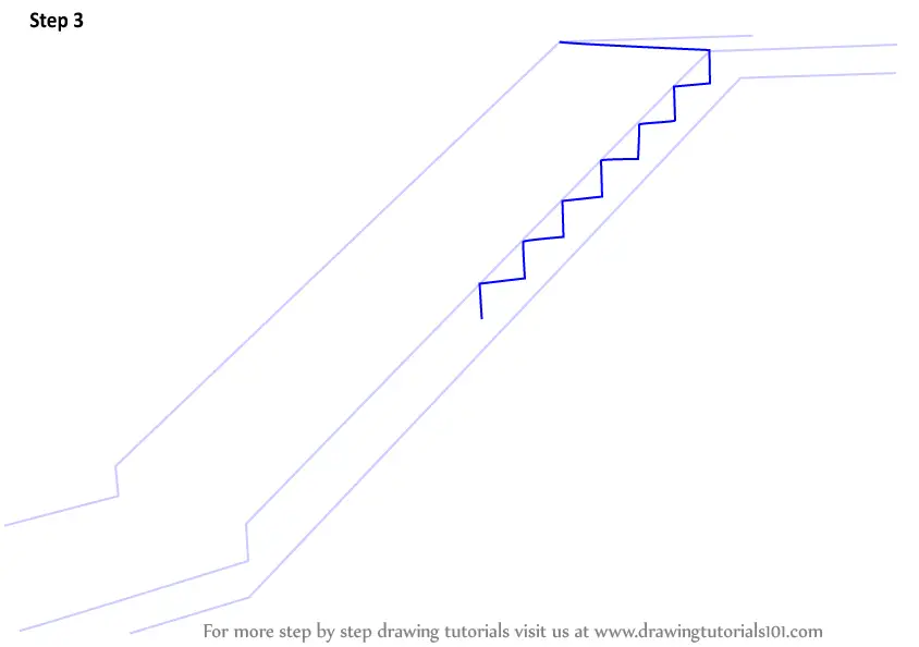 Learn How To Draw Staircase Everyday Objects Step By Step Drawing   How To Draw Staircase From Sofia The First Step 3 