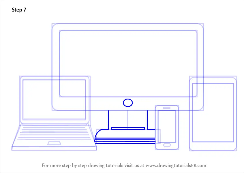 Learn How To Draw Tech Gadgets Everyday Objects Step By Step