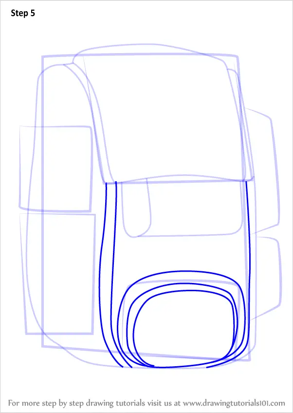 Step by Step How to Draw Travel Bag Easy : DrawingTutorials101.com