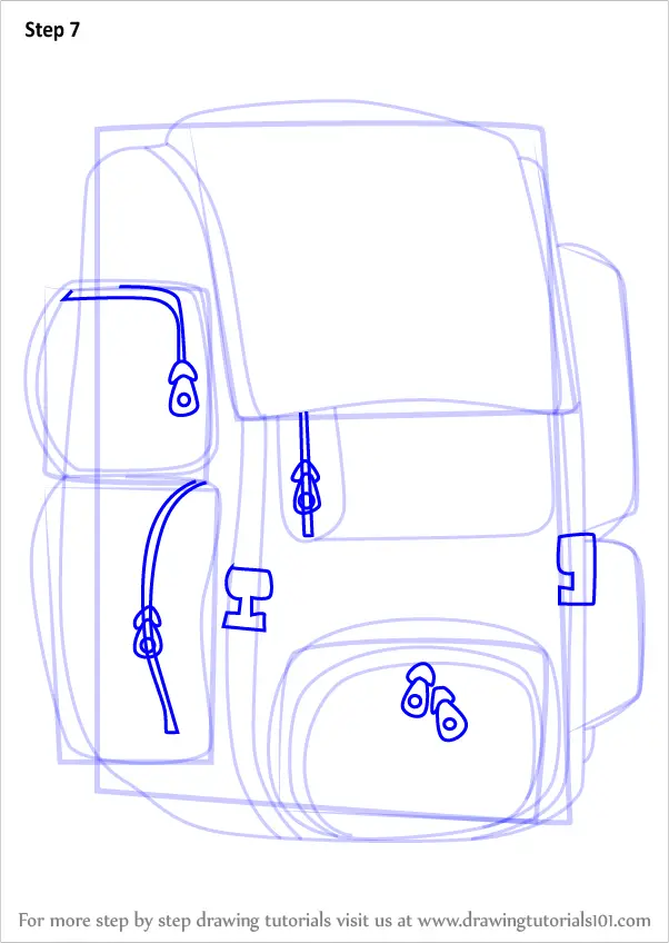 Step by Step How to Draw Travel Bag Easy : DrawingTutorials101.com