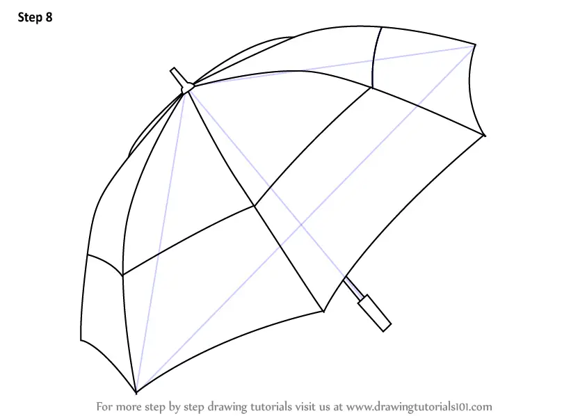 Learn How To Draw An Umbrella Everyday Objects Step By Step Drawing Tutorials 8551