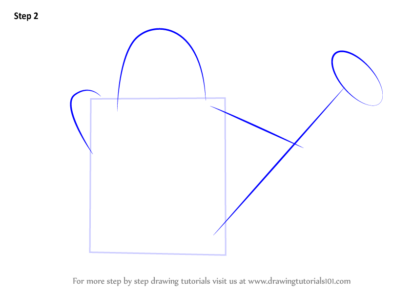 Learn How to Draw Watering Can (Everyday Objects) Step by Step