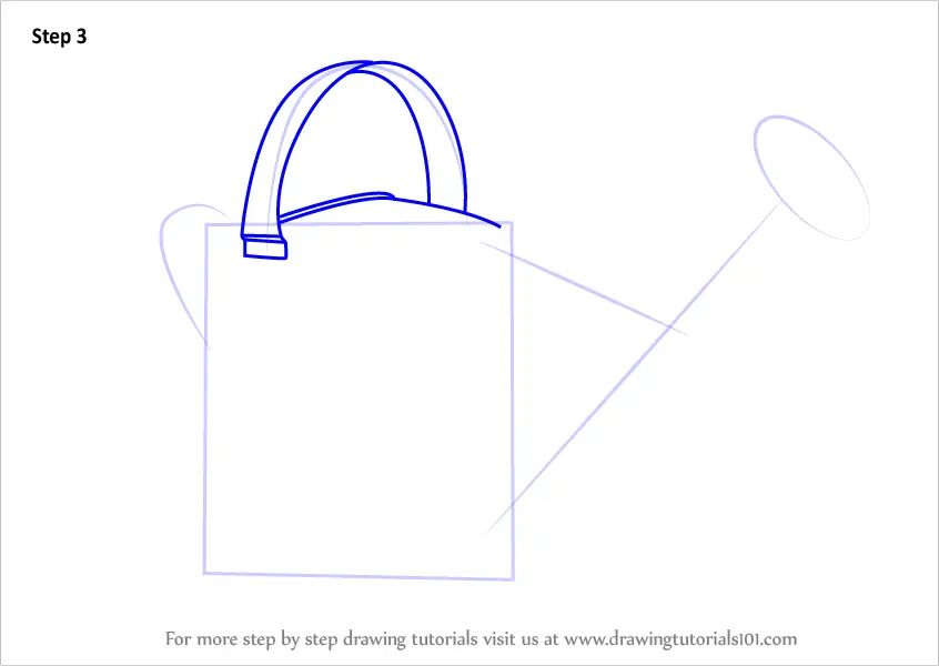 Learn How to Draw Watering Can (Everyday Objects) Step by Step
