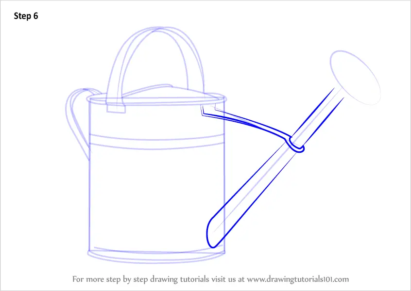 Learn How to Draw Watering Can (Everyday Objects) Step by Step