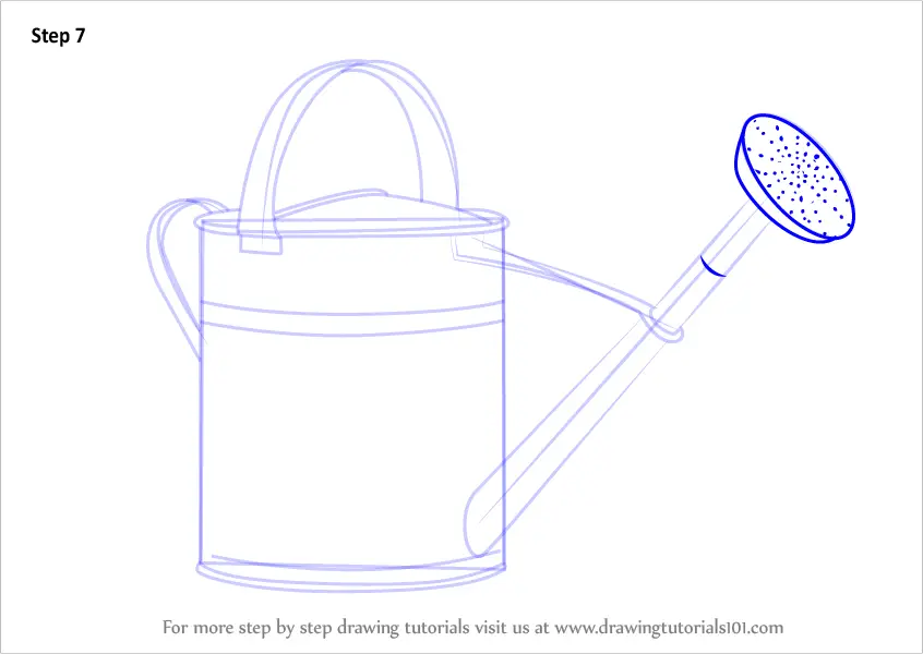 How to Draw Watering Can (Everyday Objects) Step by Step
