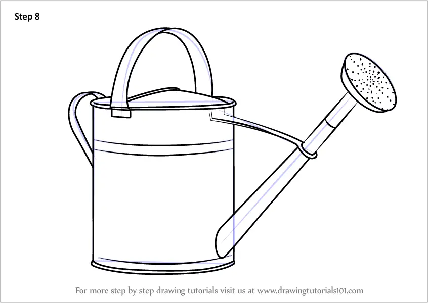 Step by Step How to Draw Watering Can