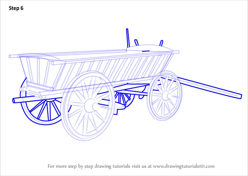 Learn How to Draw Wood Cart (Everyday Objects) Step by Step Drawing