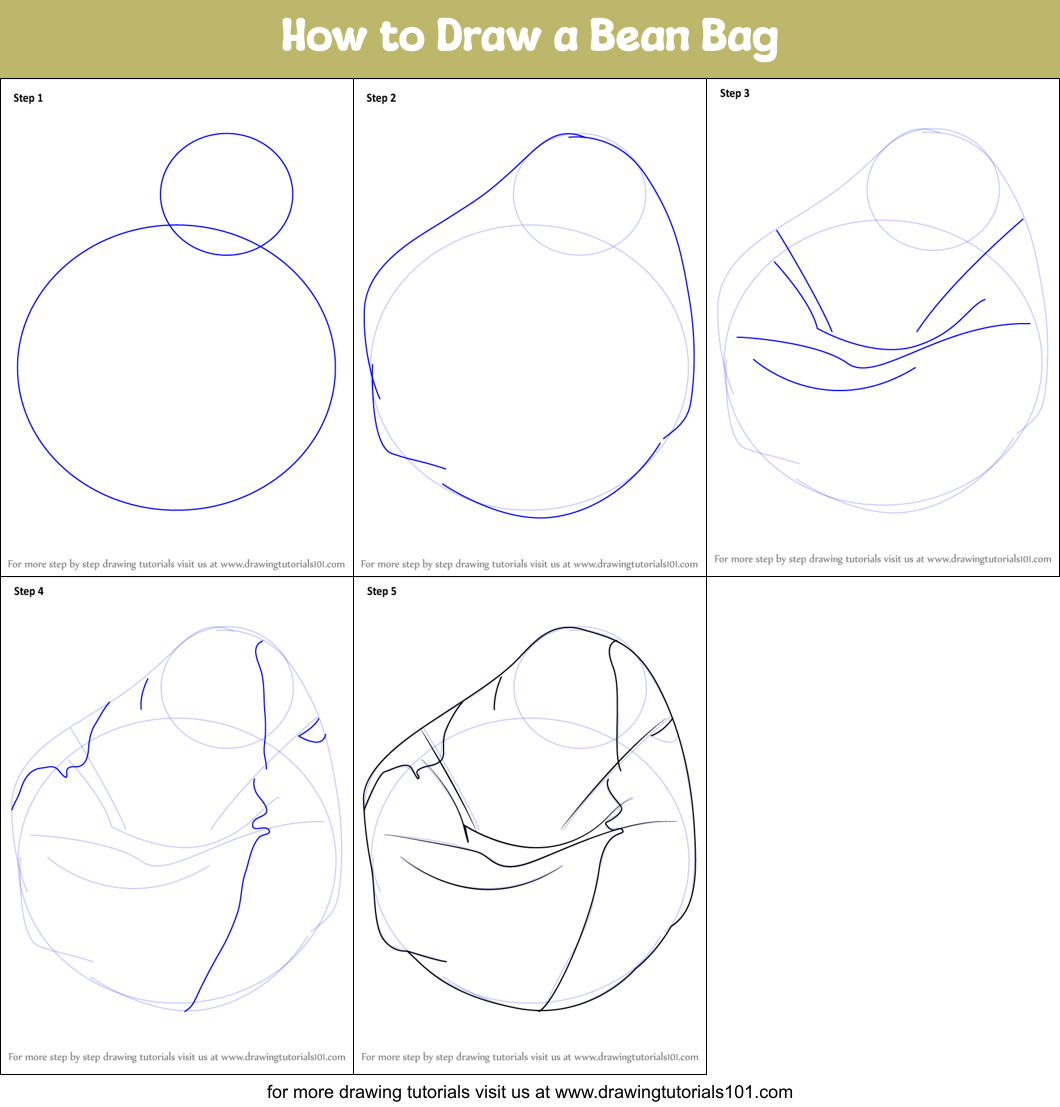 How to Draw a Bean Bag printable step by step drawing sheet