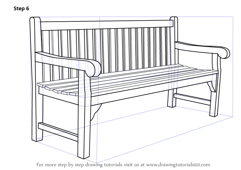 Learn How to Draw a Bench (Furniture) Step by Step Drawing Tutorials