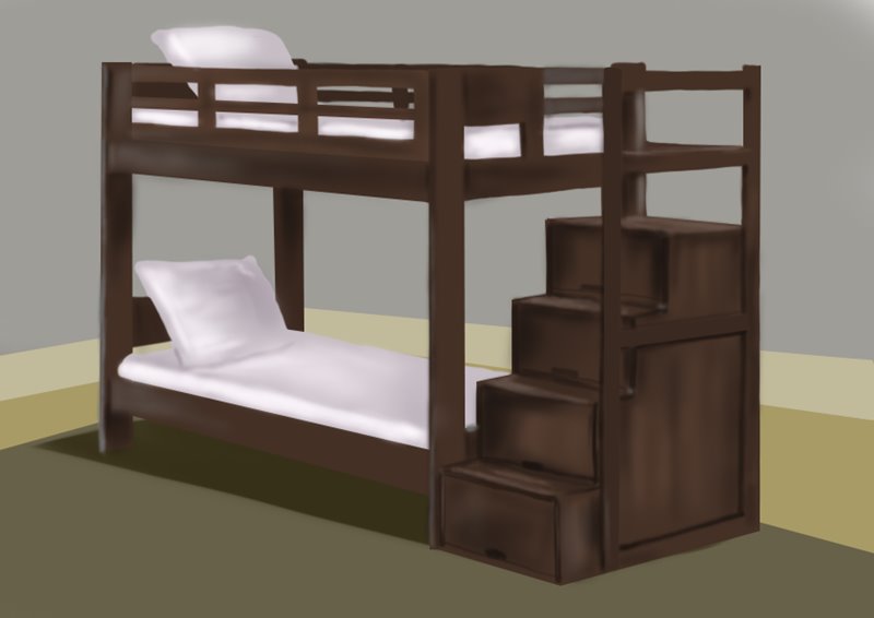 Learn How to Draw a Bunk Bed (Furniture) Step by Step Drawing Tutorials