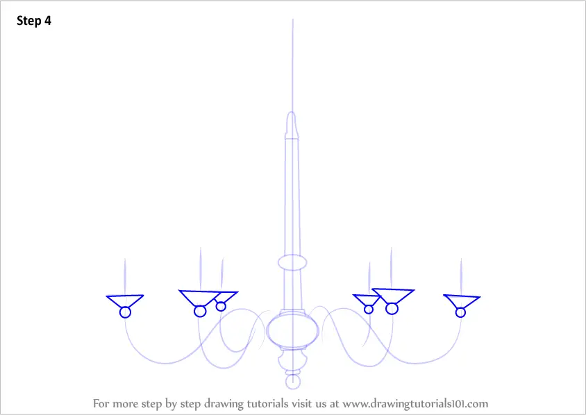 Learn How to Draw a Chandelier (Furniture) Step by Step Drawing Tutorials