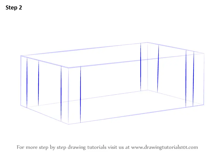 Learn How to Draw a Coffee Table (Furniture) Step by Step : Drawing