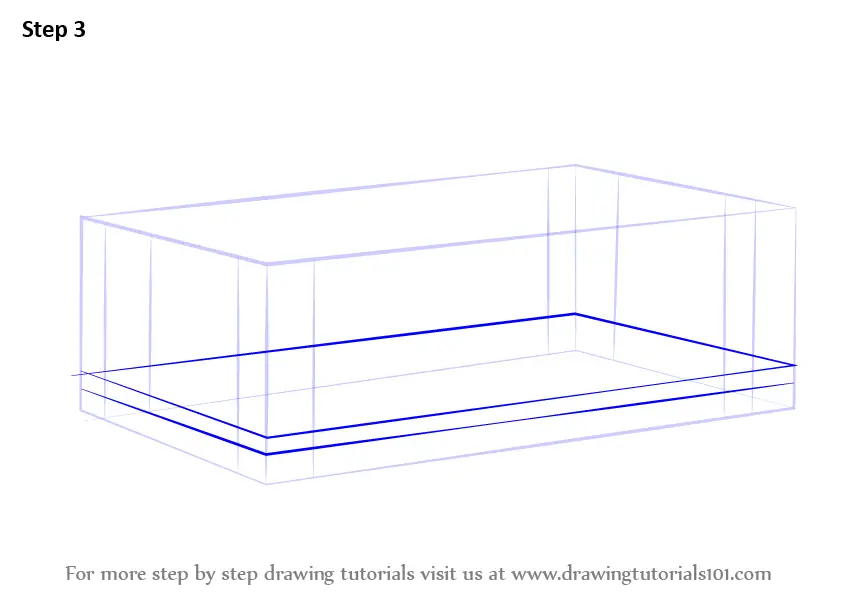 Learn How to Draw a Coffee Table (Furniture) Step by Step : Drawing