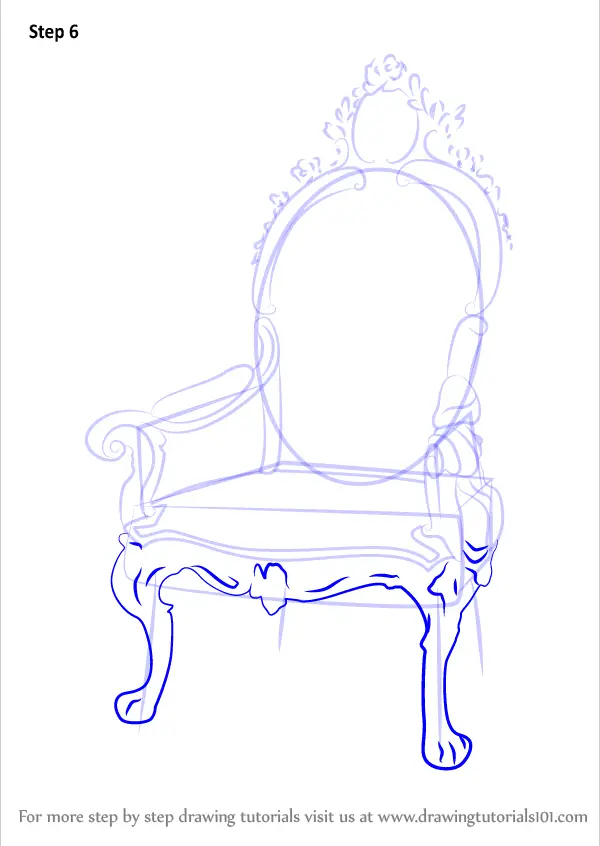 Step by Step How to Draw a King's Chair : DrawingTutorials101.com