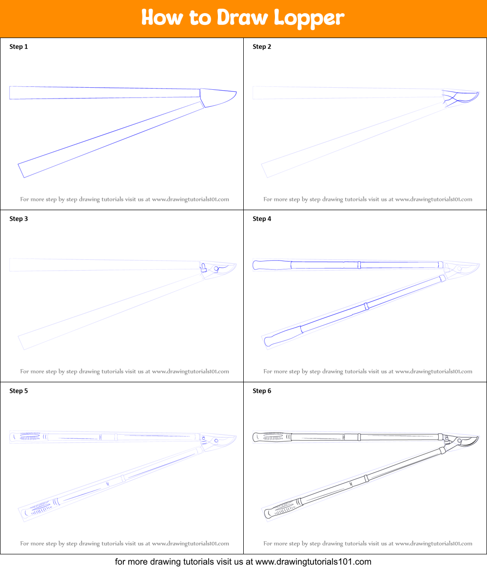 How to Draw Lopper printable step by step drawing sheet ...