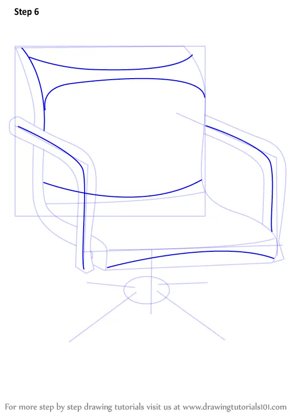 Learn How to Draw an Office Chair (Furniture) Step by Step Drawing