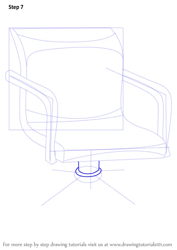 Learn How to Draw an Office Chair (Furniture) Step by Step Drawing