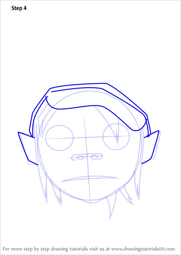Learn How to Draw 2D from Gorillaz (Gorillaz) Step by Step Drawing