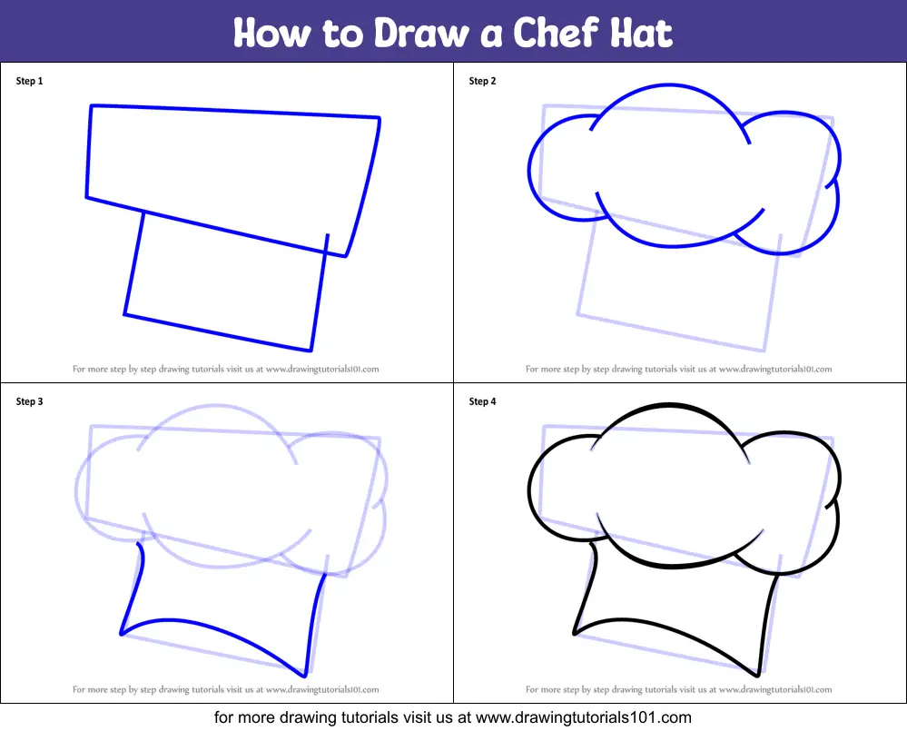 How to Draw a Chef Hat printable step by step drawing sheet