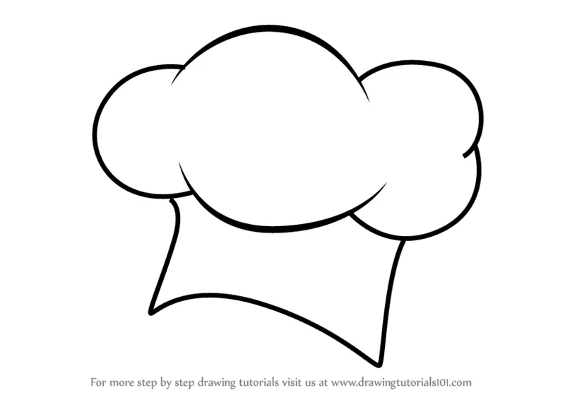 Learn How to Draw a Chef Hat (Hats) Step by Step : Drawing Tutorials