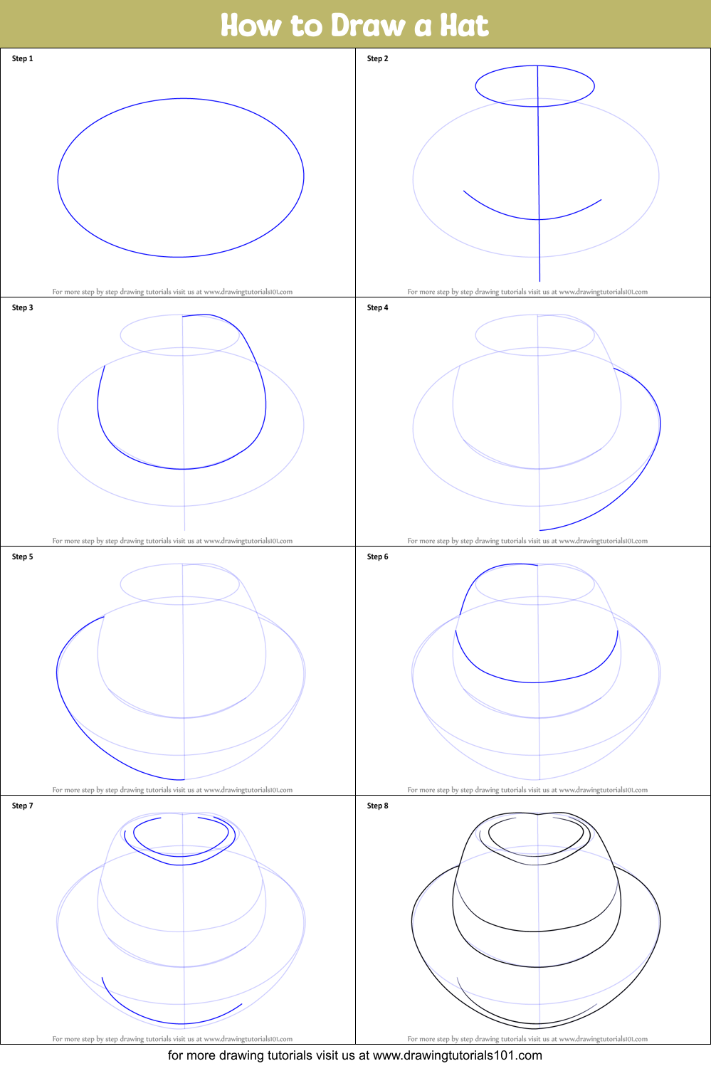 how-to-draw-a-hat-hats-step-by-step