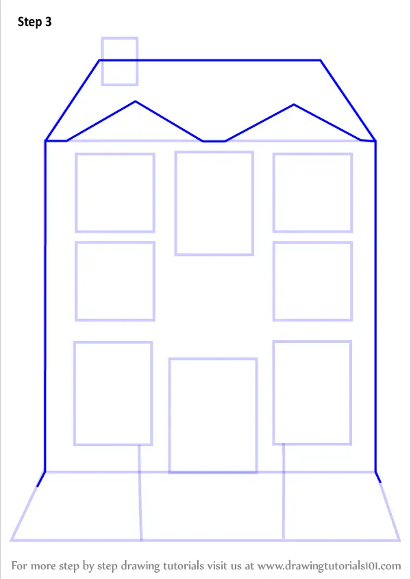 Learn How to Draw Mansion House Houses Step by Step 