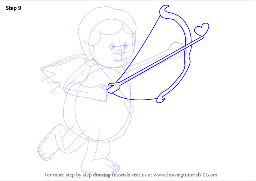 Step by Step How to Draw a Cupid with Bow