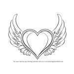 How to Draw Heart with Wings