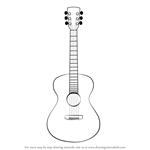 Learn How to Draw a Acoustic Guitar on floor (Musical Instruments) Step by  Step : Drawing Tutorials
