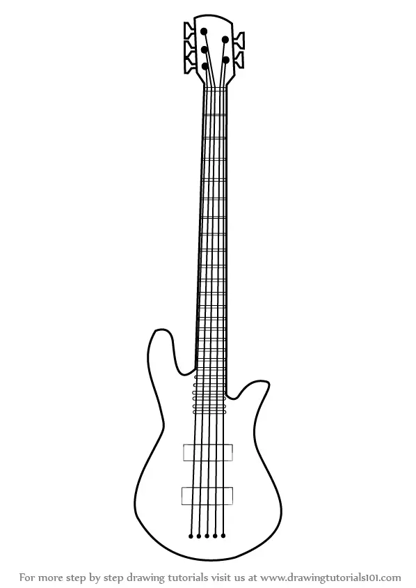How to Draw a Bass Guitar. 