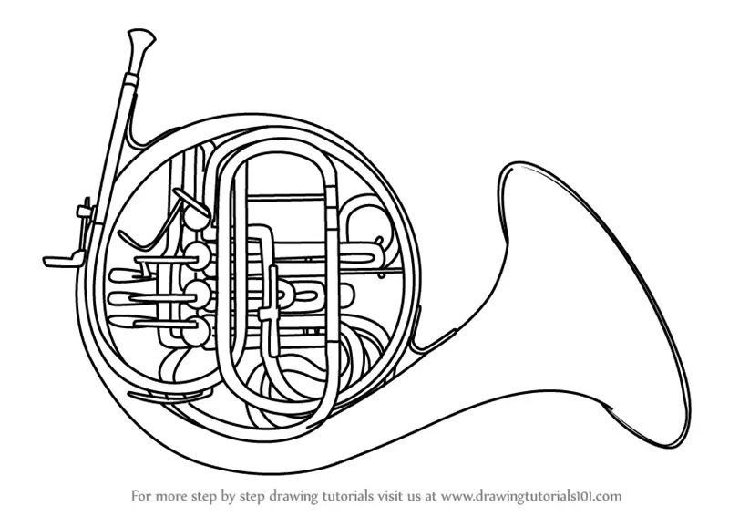 Learn How to Draw a French Horn (Musical Instruments) Step by Step ...