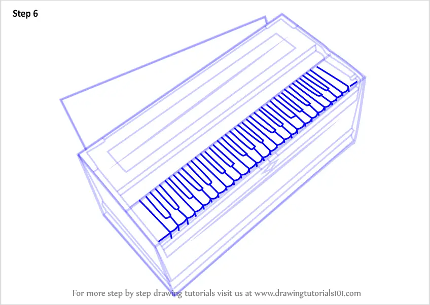 Step by Step How to Draw Harmonium