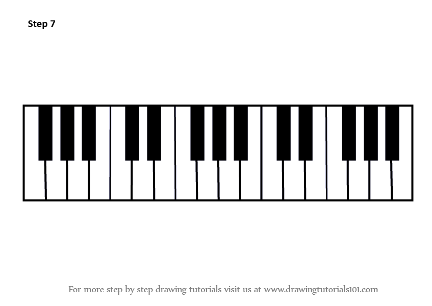 Learn How to Draw Piano Keys (Musical Instruments) Step by Step