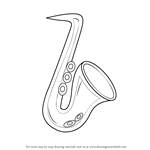 How to Draw a Saxophone for Kids
