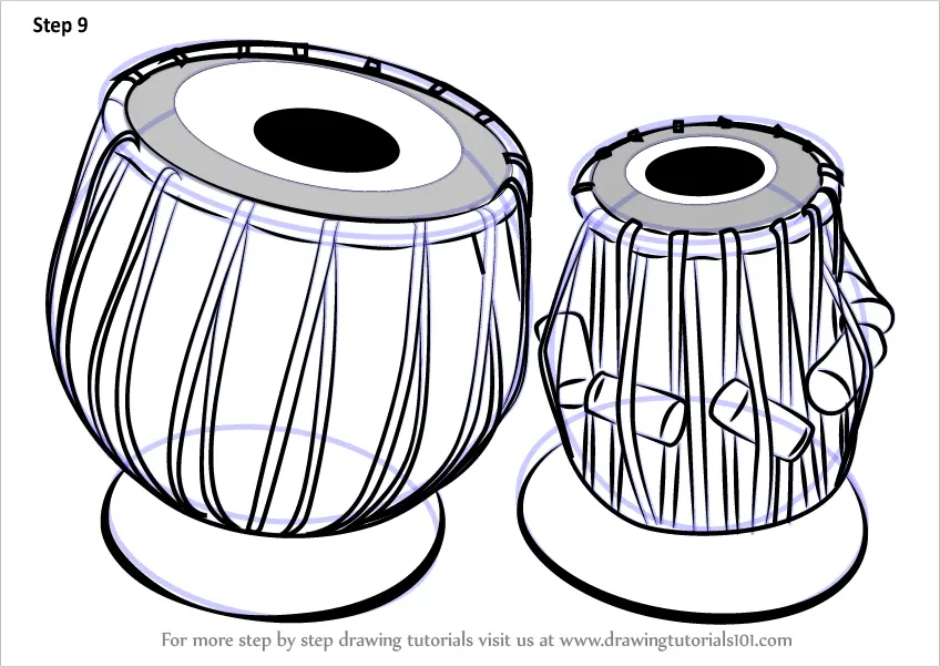 tabla instruments draw clipart step musical drawing learn coloring tutorials library drawingtutorials101 drum tutorial