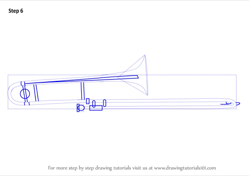 Как нарисовать тромбон карандашом поэтапно для детей