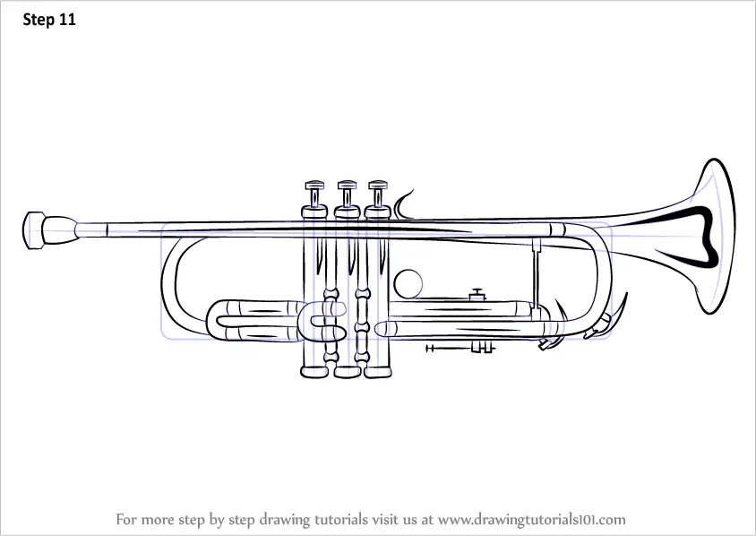 Learn How to Draw a Trumpet (Musical Instruments) Step by Step