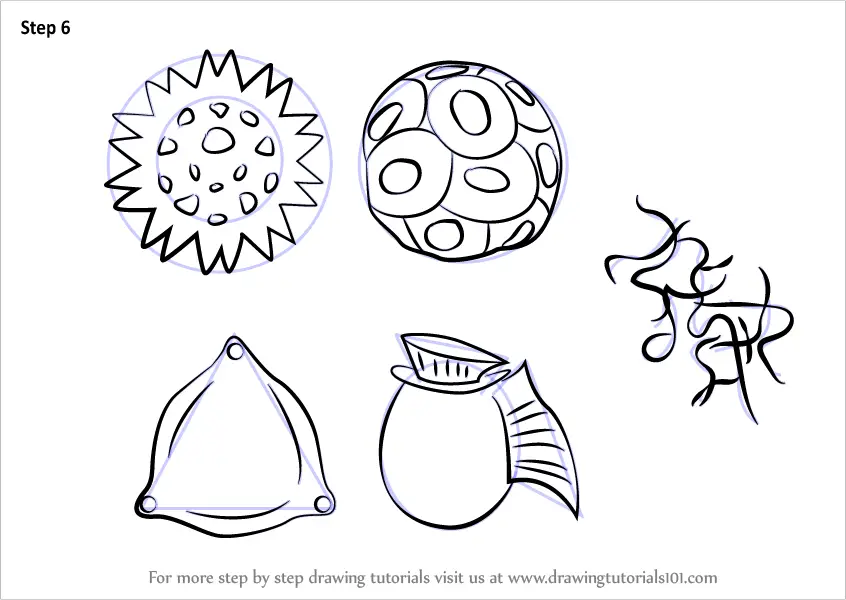 Learn How to Draw Phytoplankton (Plants) Step by Step : Drawing Tutorials