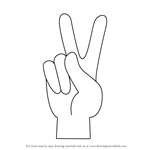 How to Draw Peace Sign Hand