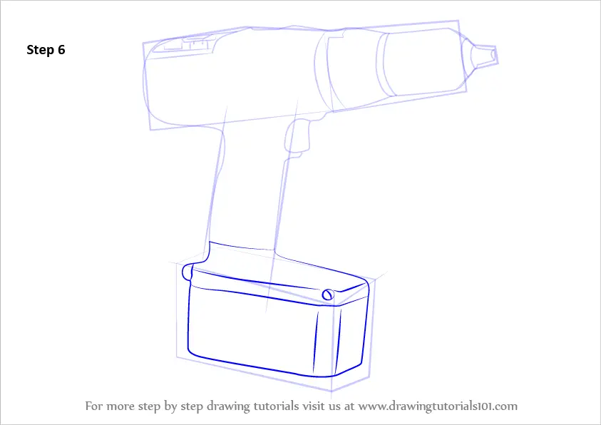 Learn How to Draw a Drill Machine (Tools) Step by Step Drawing Tutorials
